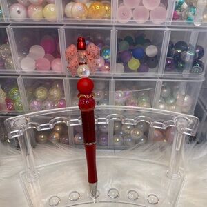 Red Decorative Beaded Pen with Bow